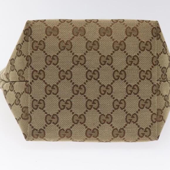 GUCCI GG Canvas Web Sherry Line Hand Bag Beige Silver - Picture 9 of 16